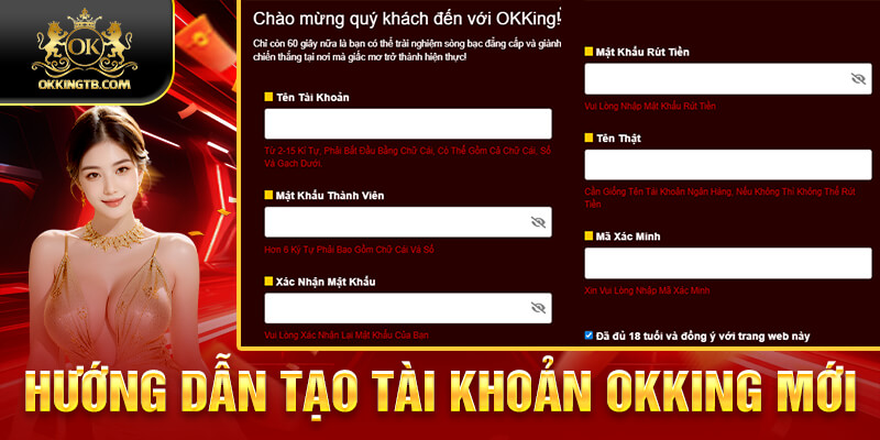 Hướng dẫn tạo tài khoản OKKING mới